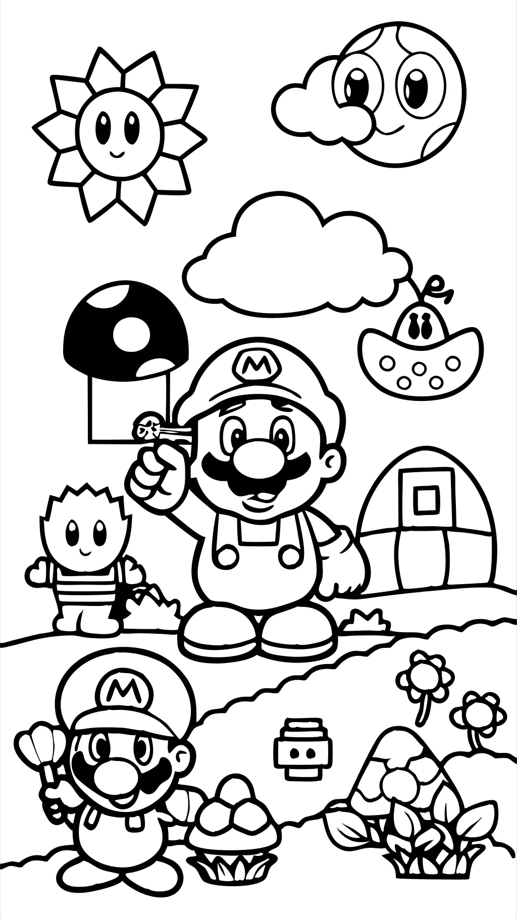 mario pictures coloring pages